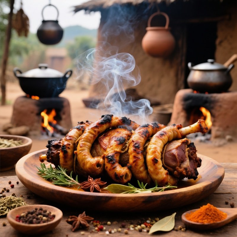 Gardoumpa Traditional Delicacy Roasted Intestines