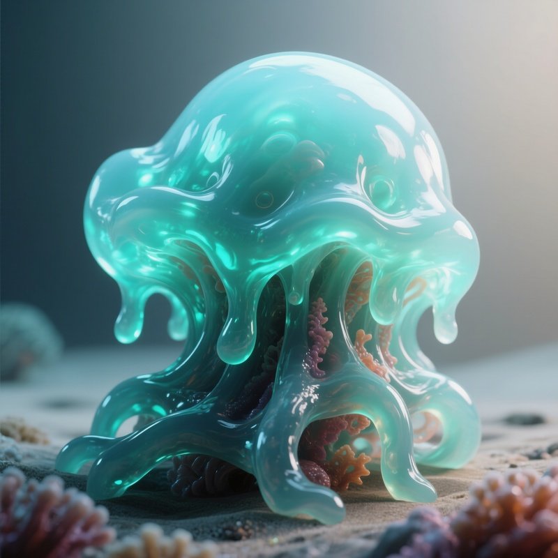 Gelatinous Sea Blob – Glowing Amorphous Mass Changing Shape.