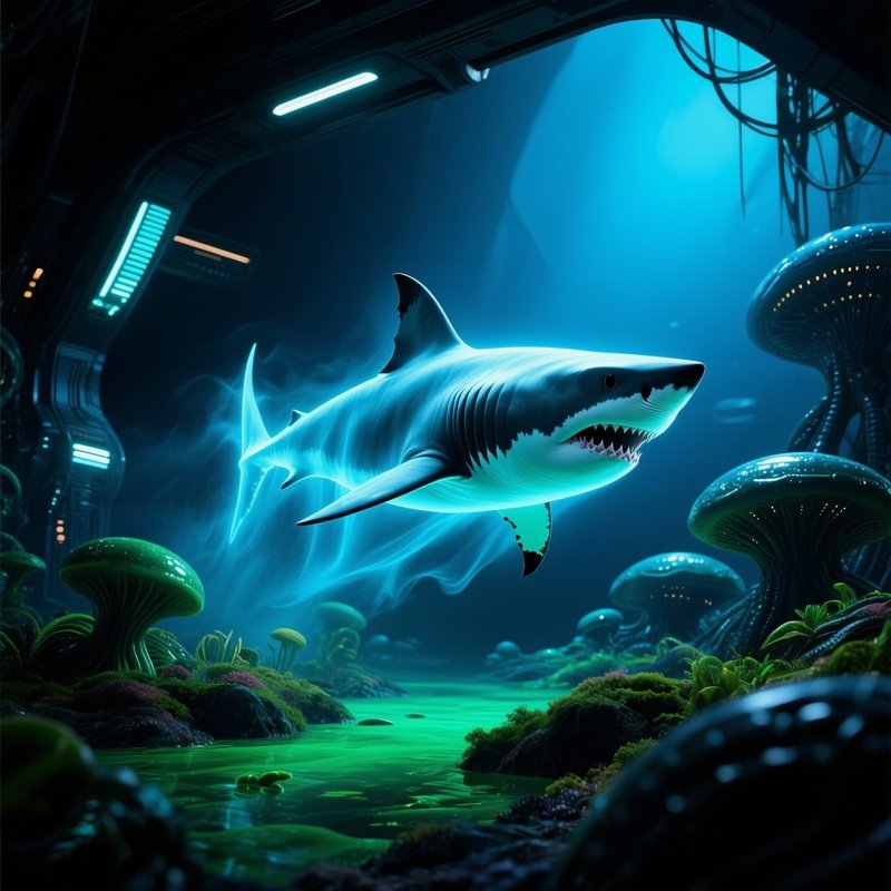 Ghost Shark Swimming Slowly Science Fiction