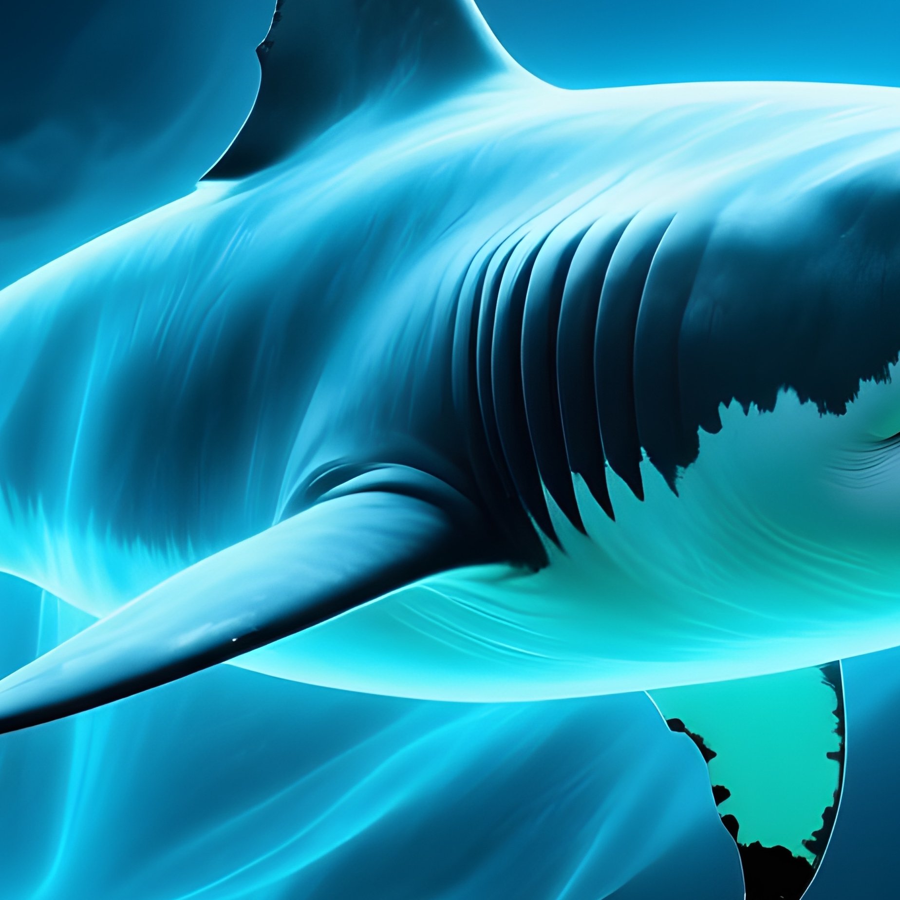 Ghost Shark Swimming Slowly Science Fiction - Full Resolution Quality Preview