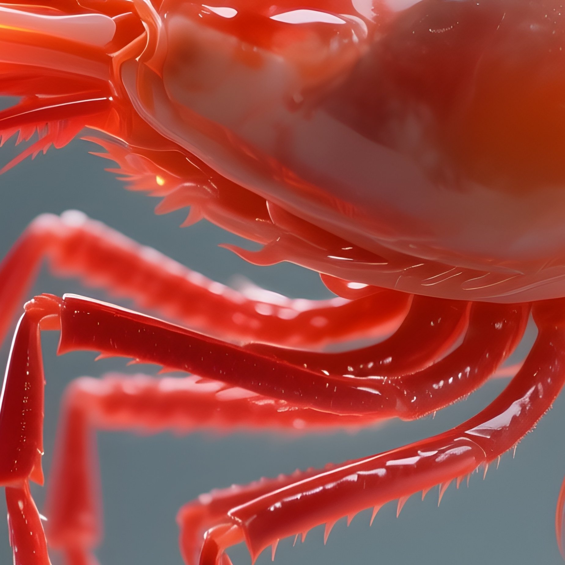 Giant Deep Shrimp – Long Red Antennae Glowing Faintly. - Full Resolution Quality Preview
