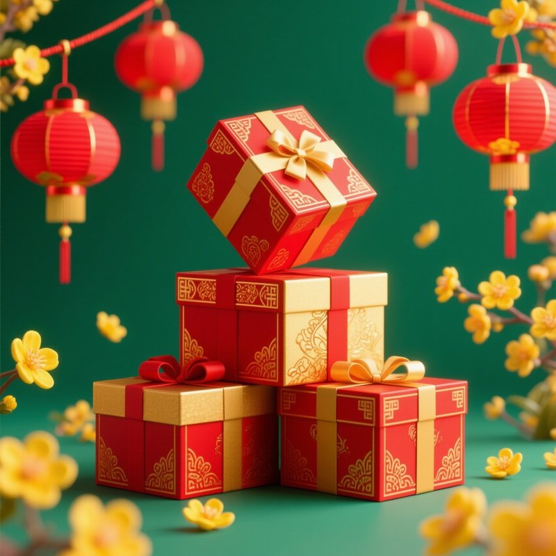 Gift Boxes Celebrating Vietnamese Lunar New Year Vietnamese New