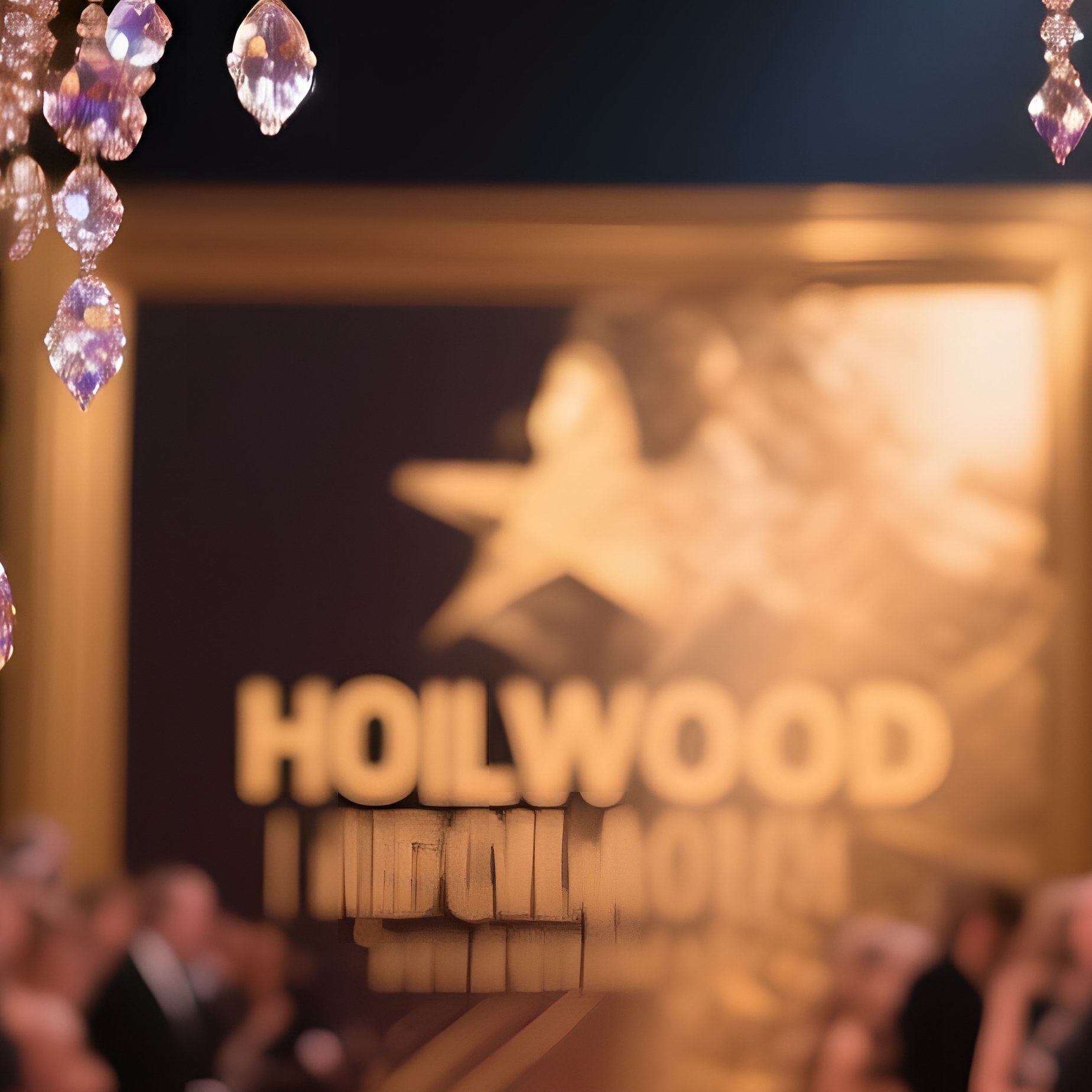 Glamorous Hollywood Red Carpet Backdrop With Floral Arch - Full Resolution Quality Preview