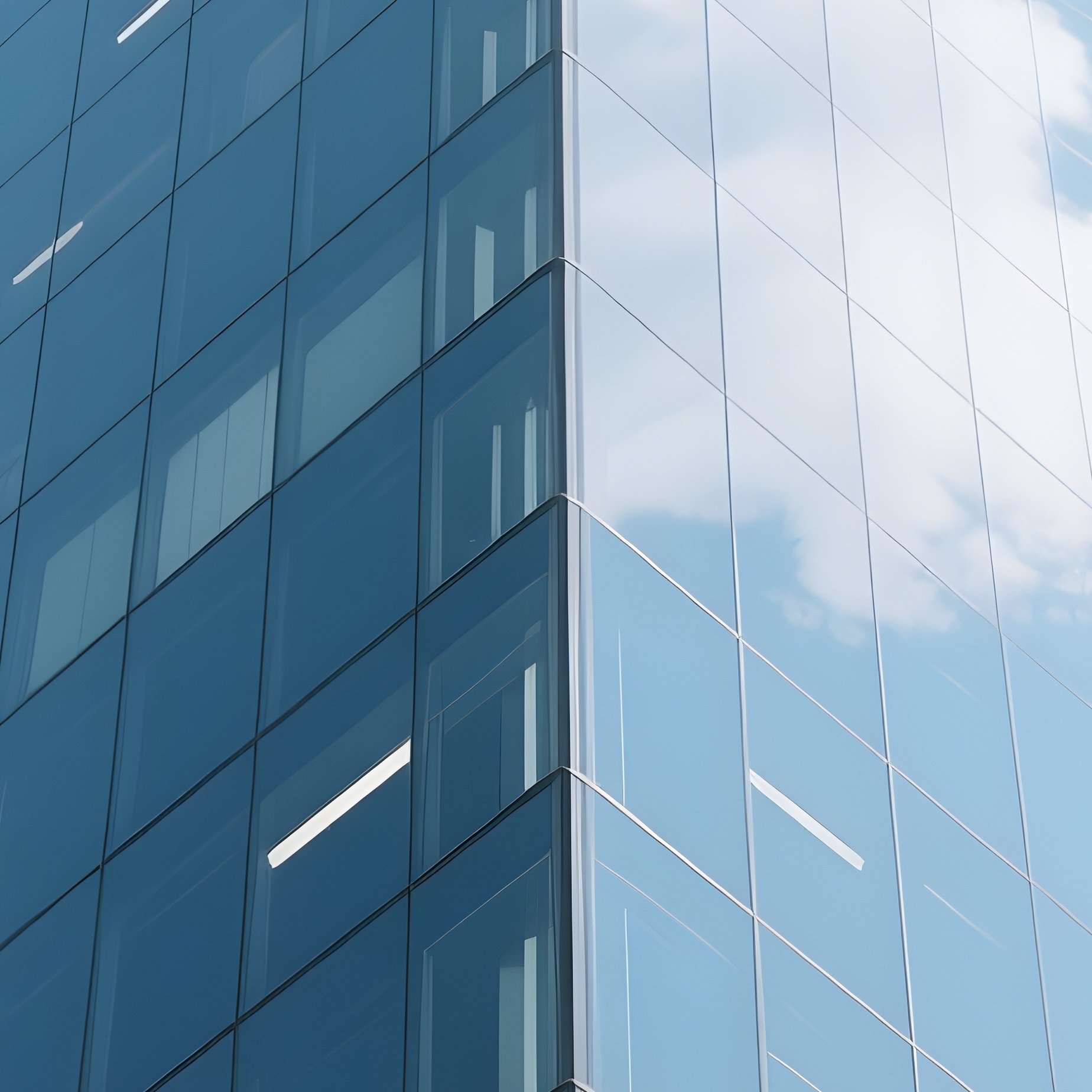 Glass Facade: A Modern, Gleaming Glass Office Tower Reflecting The Clouds, Symbolizing Corporate Transparency And Power. - Full Resolution Quality Preview