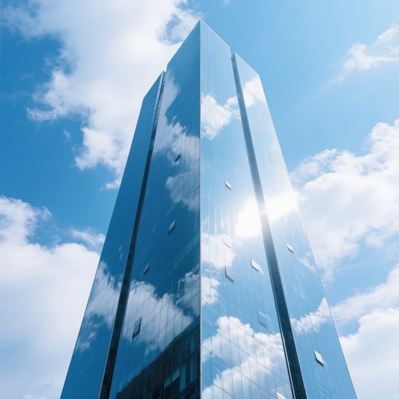 Glass Facade Modern Office Tower Reflections