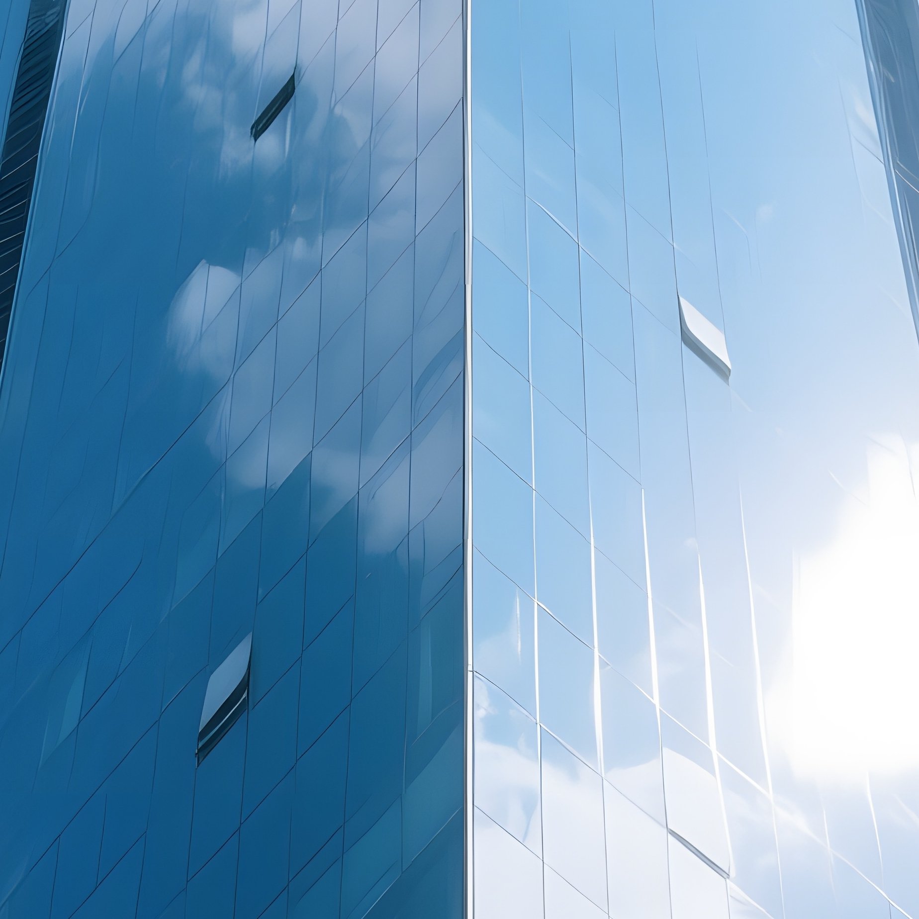 Glass Facade Modern Office Tower Reflections - Full Resolution Quality Preview