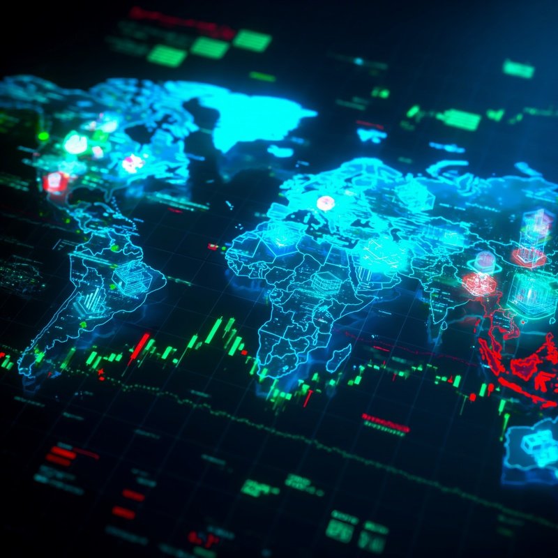 Global Financial Markets On Digital Maps 2
