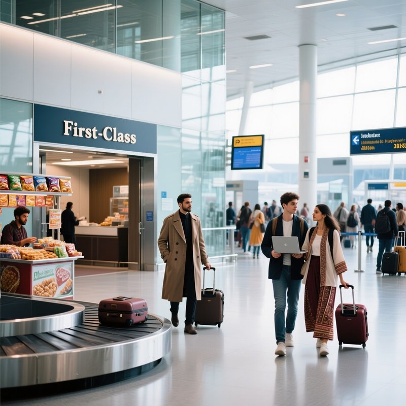 Global Travelers At Airport With Class Diversity