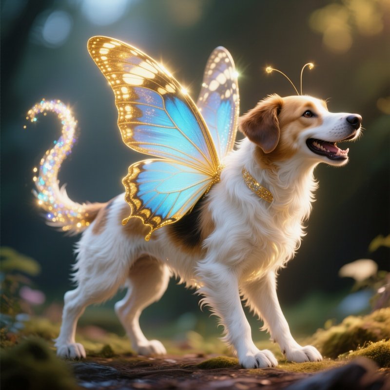 Glowing Butterfly Dog Hybrid Wagging Tail