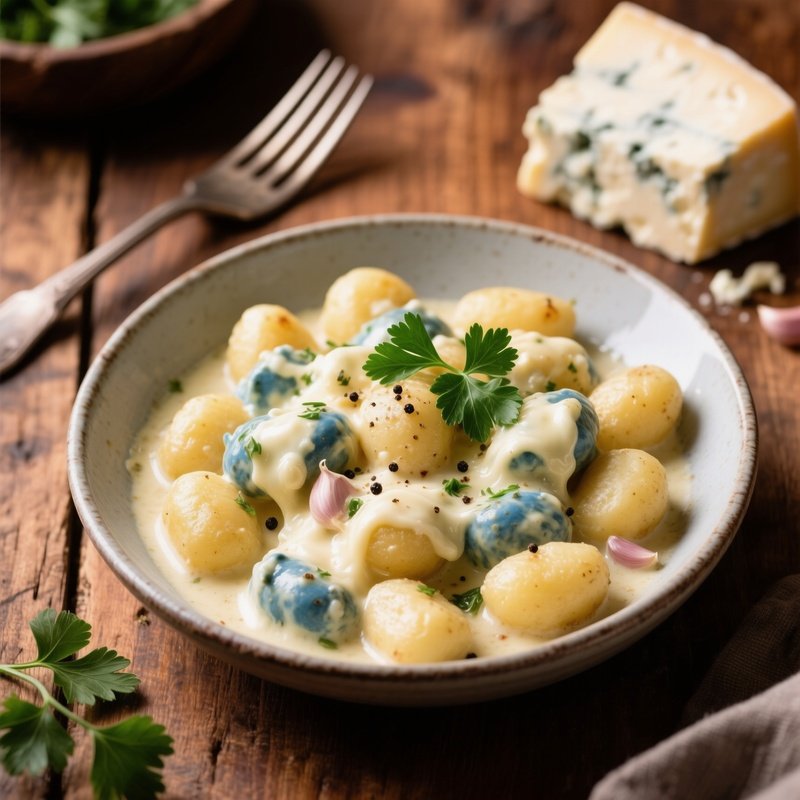 Gnocchi Al Gorgonzola With Potato Gnocchi In Creamy Gorgonzola Cheese Sauce