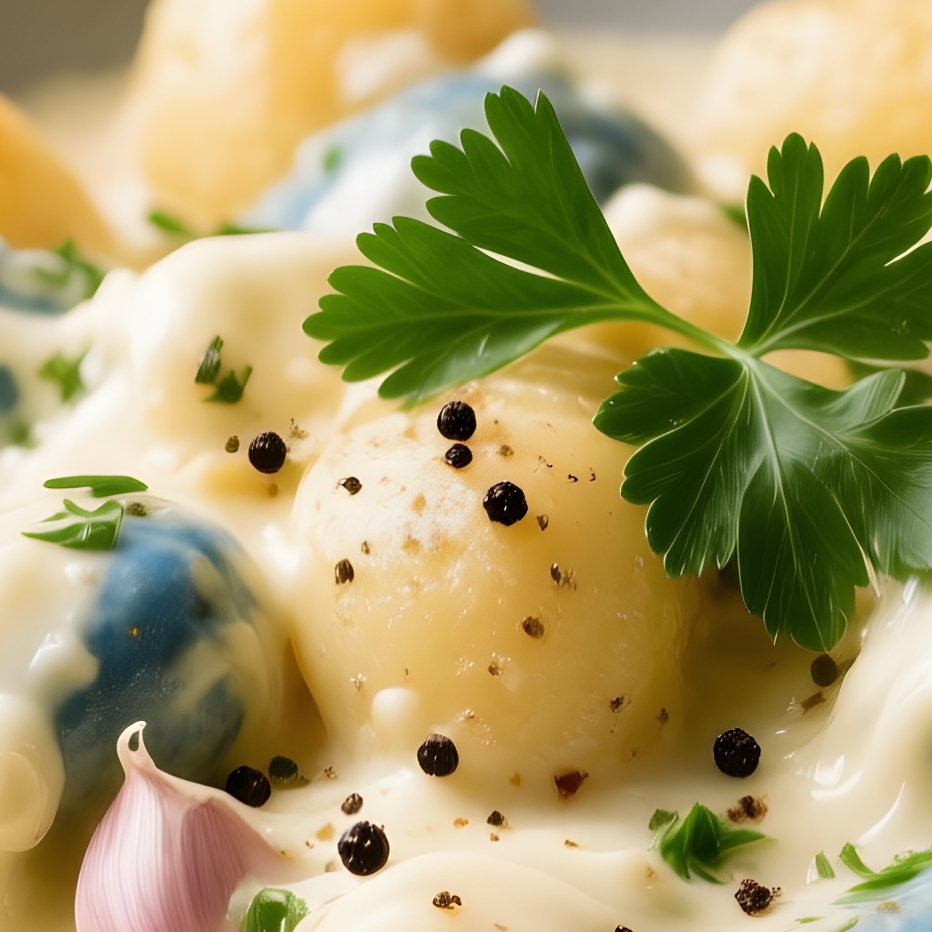 Gnocchi Al Gorgonzola With Potato Gnocchi In Creamy Gorgonzola Cheese Sauce - Full Resolution Quality Preview