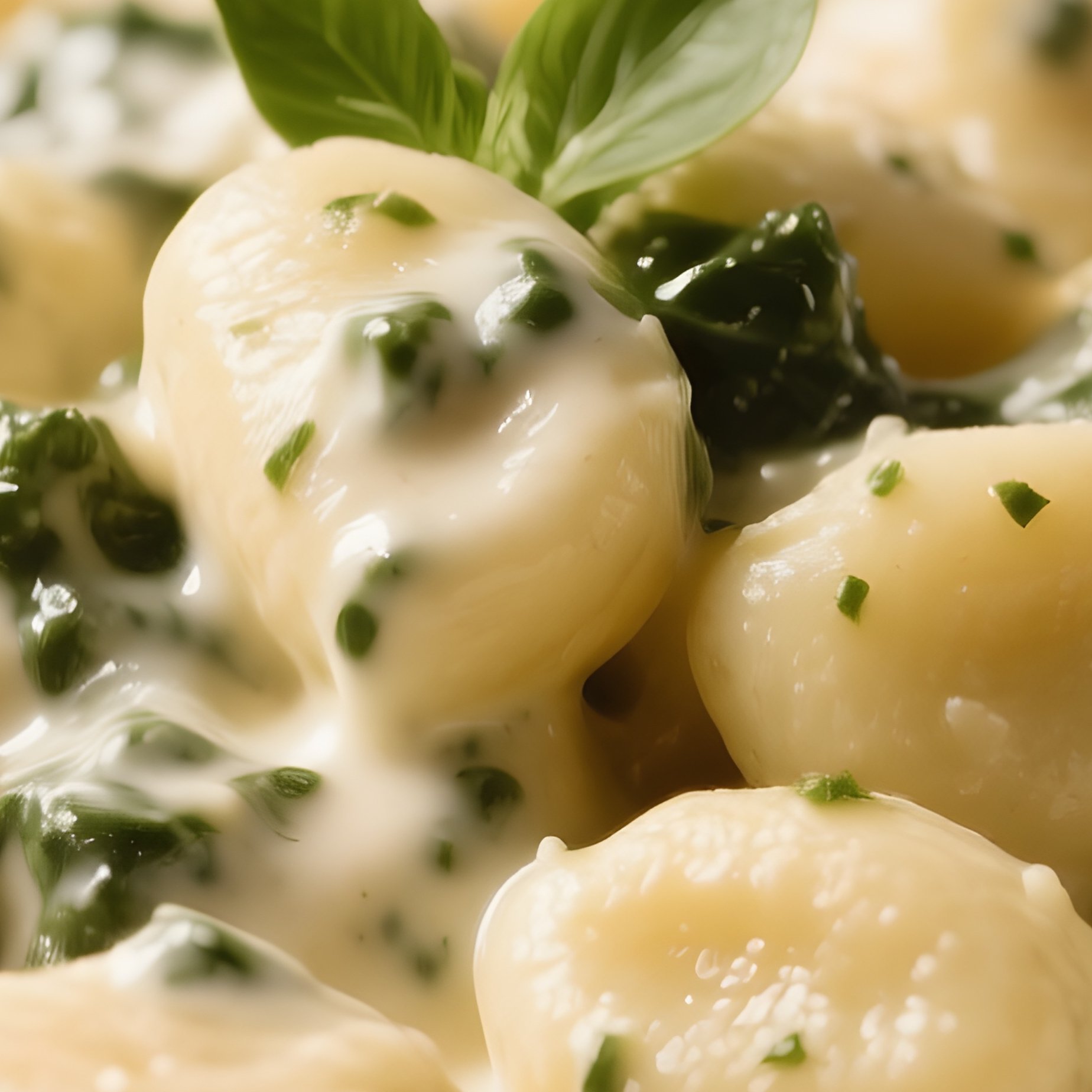 Gnocchi Al Gorgonzola With Potato Gnocchi In Creamy Gorgonzola Cheese Sauce - Full Resolution Quality Preview
