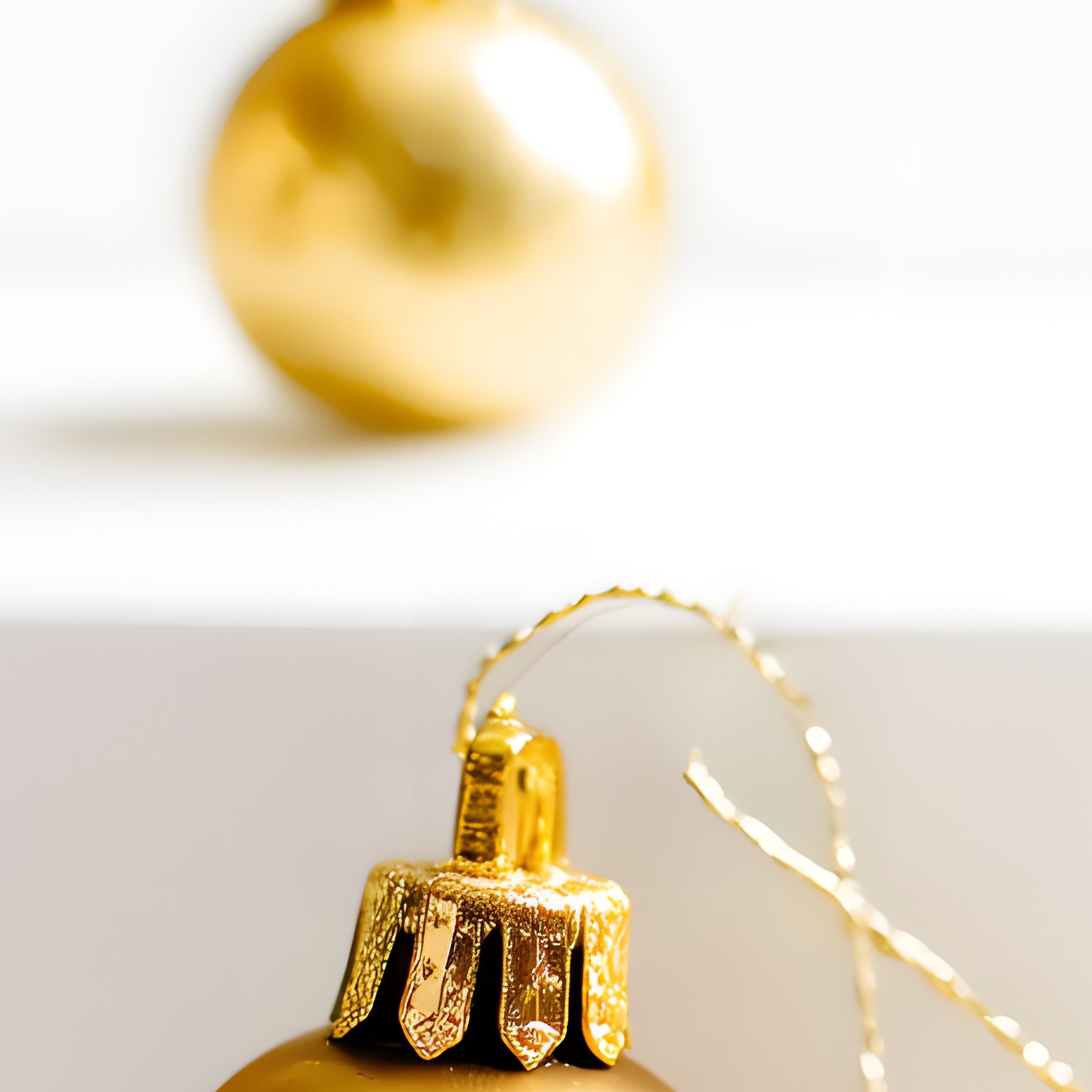 Golden Bell Ornament On A White Box Christmas Ornament - Full Resolution Quality Preview