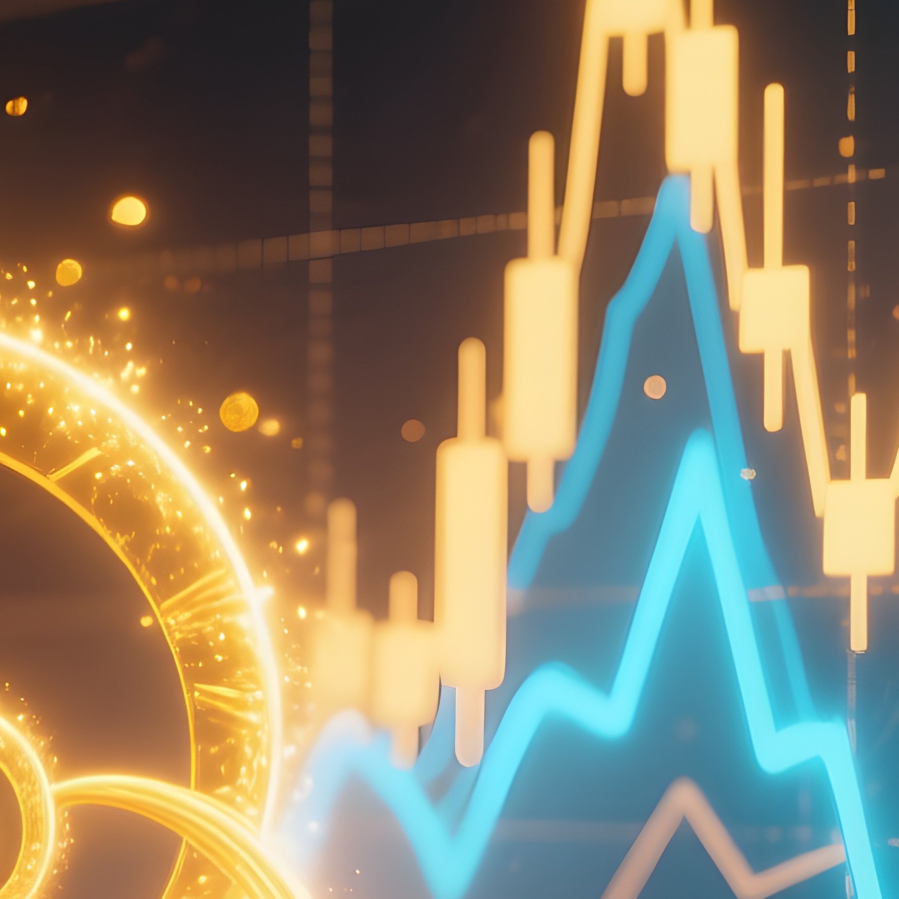 Golden Fibonacci Spiral Overlay On Stock Chart Glowing Magical Energy - Full Resolution Quality Preview