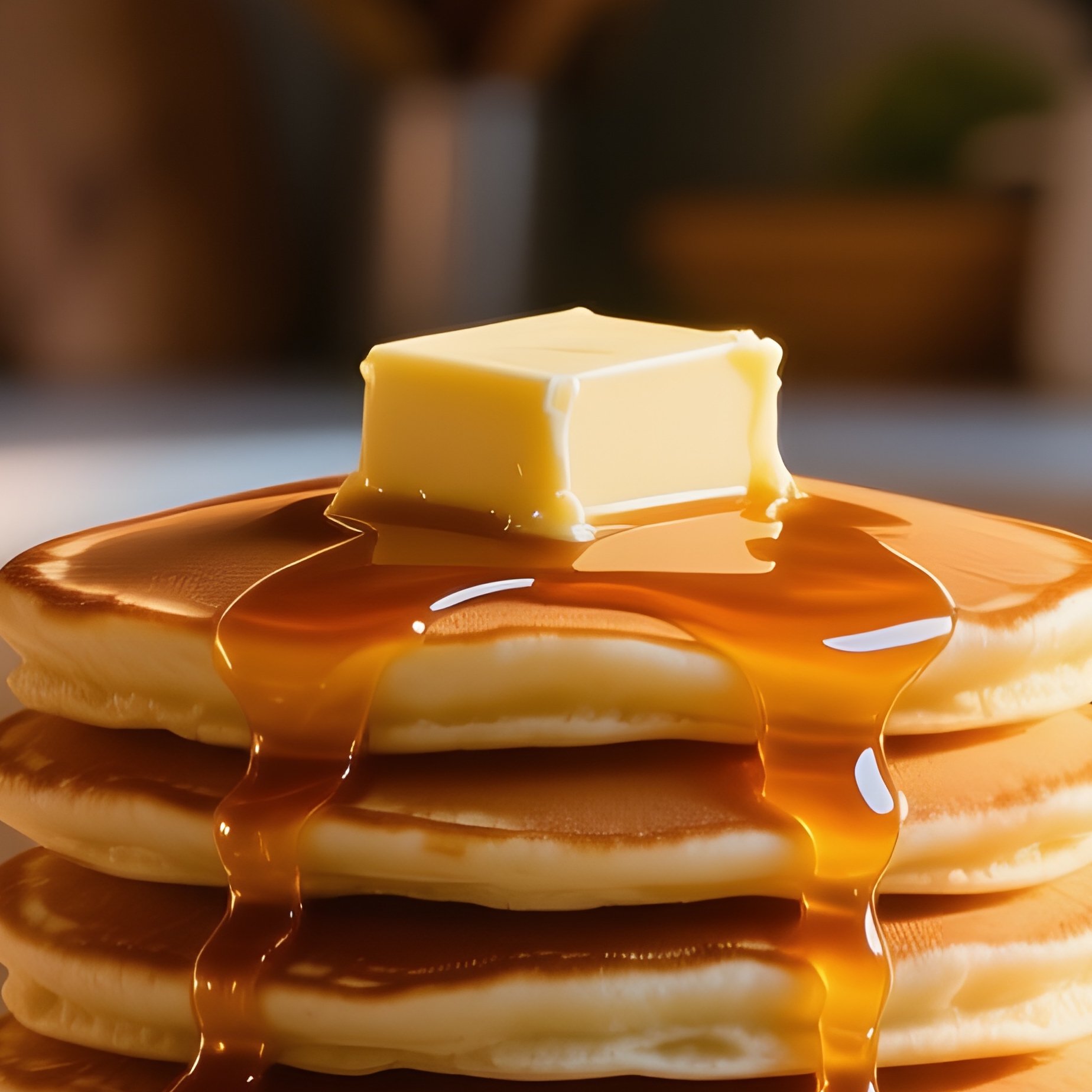 Golden Hour Kitchen Island Pancakes - Full Resolution Quality Preview