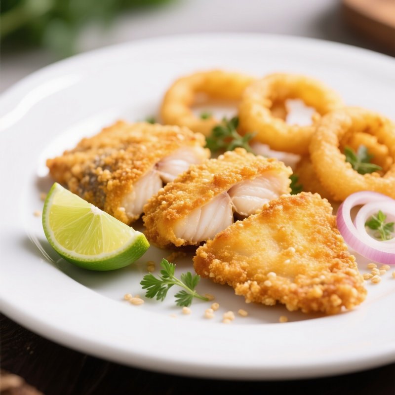Golden Rava Fried Kingfish Slices
