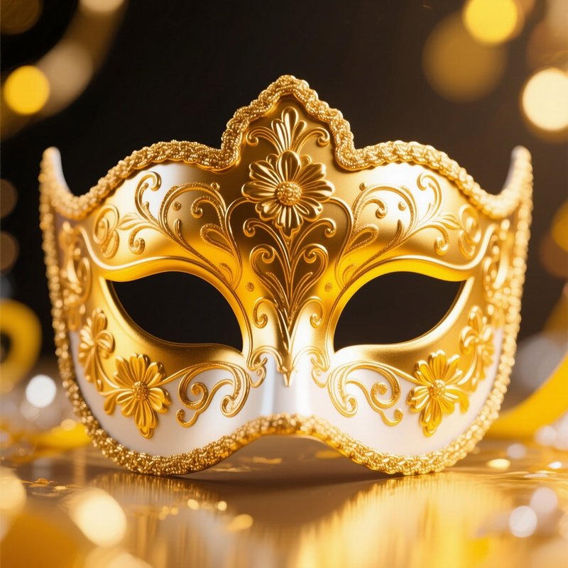 Golden Venetian Mask Venetian Mask Gold