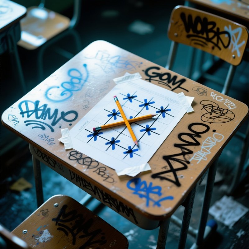 Gomoku School Desk Graffiti