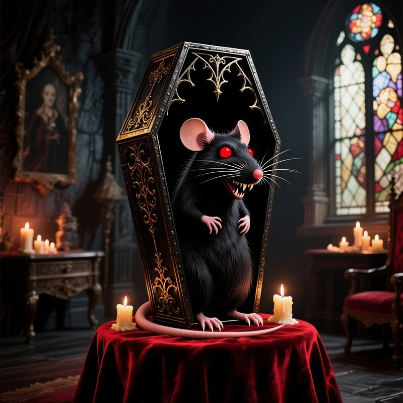 Gothic Mouse Vampire Coffin