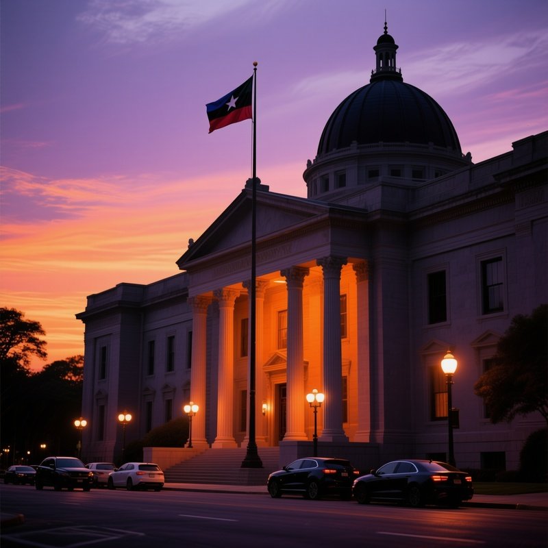 Government Building At Dusk