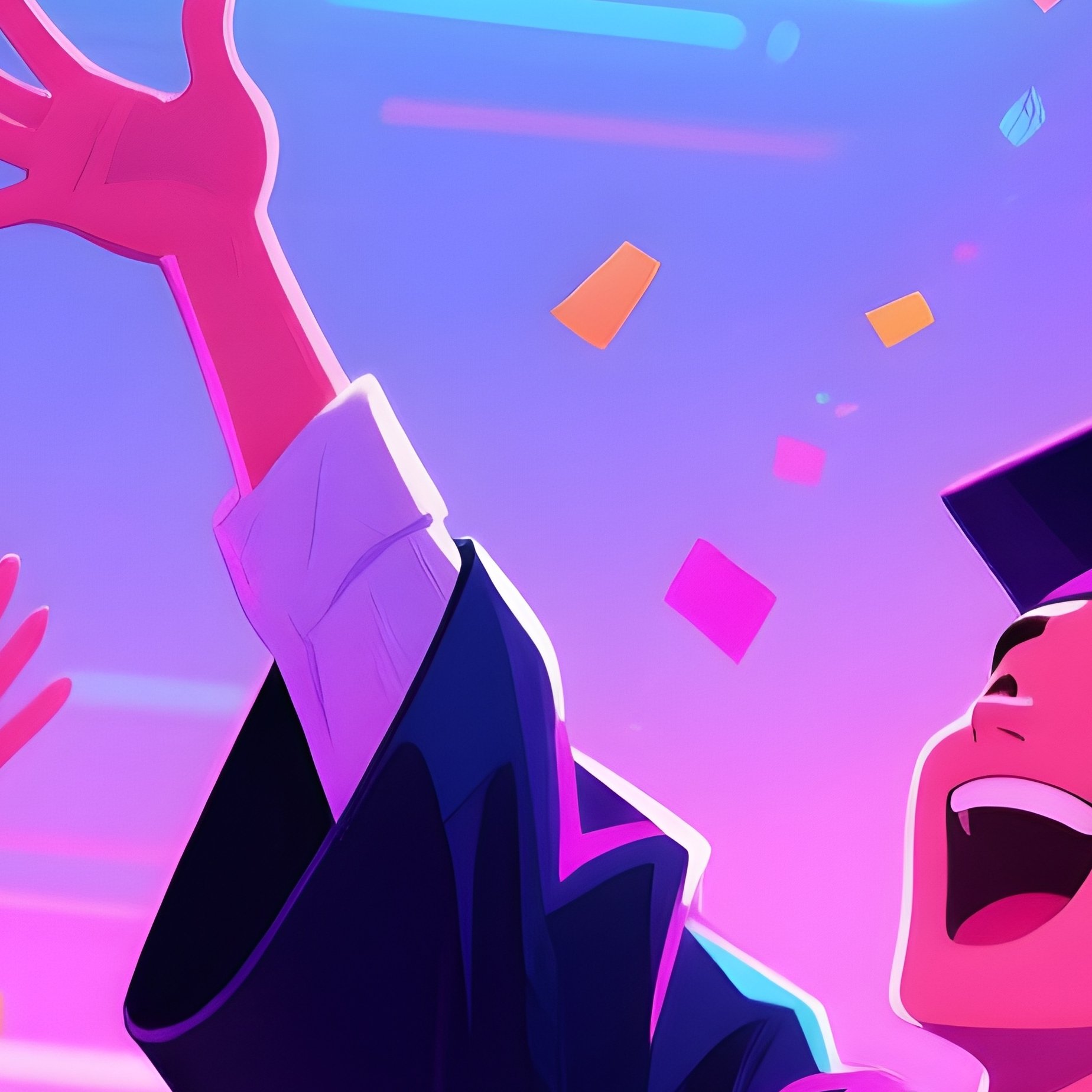 Graduation Cap Toss Celebration Digital - Full Resolution Quality Preview