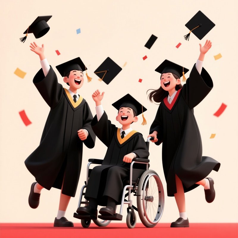 Graduation Celebration Of Three Individuals Graduation Celebration