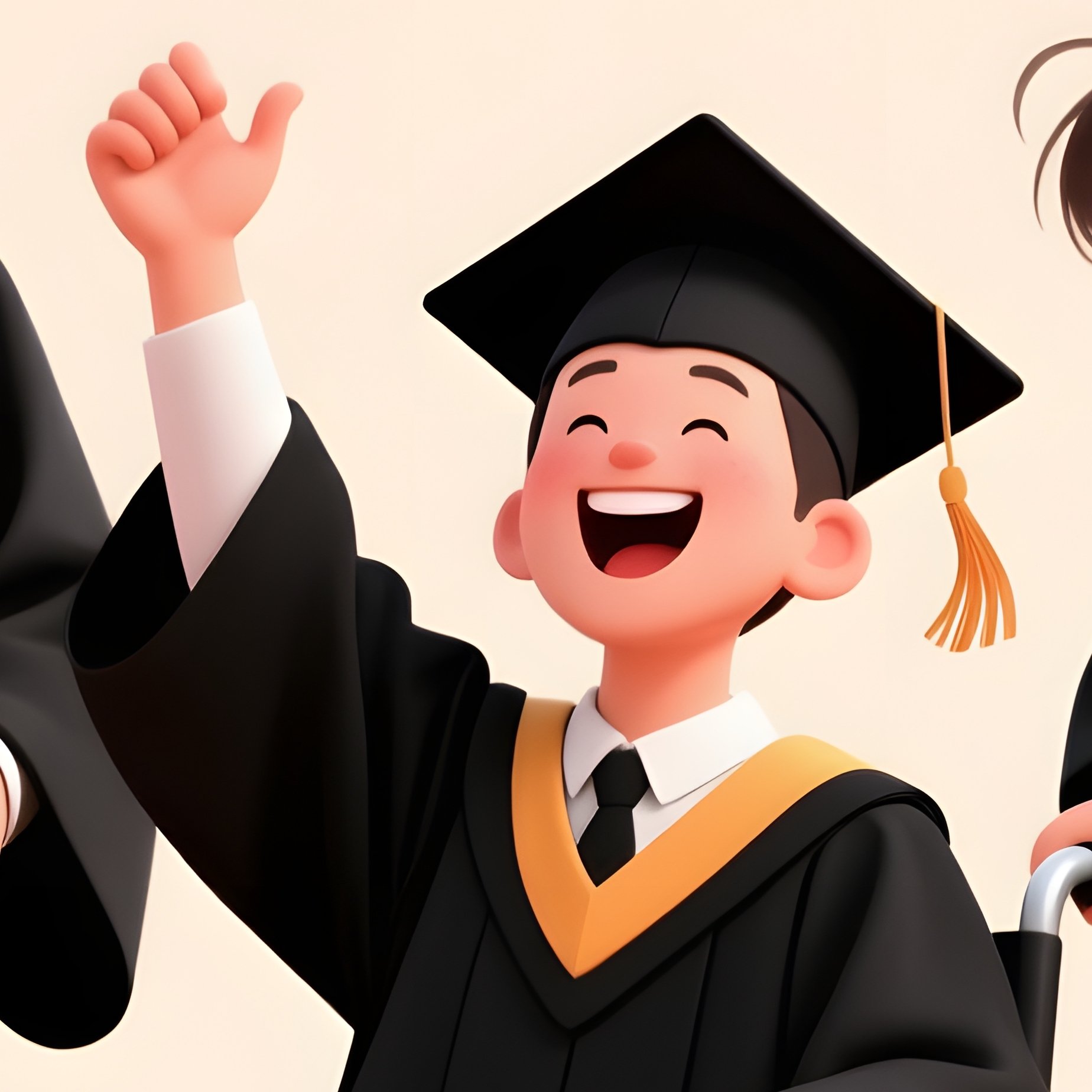 Graduation Celebration Of Three Individuals Graduation Celebration - Full Resolution Quality Preview