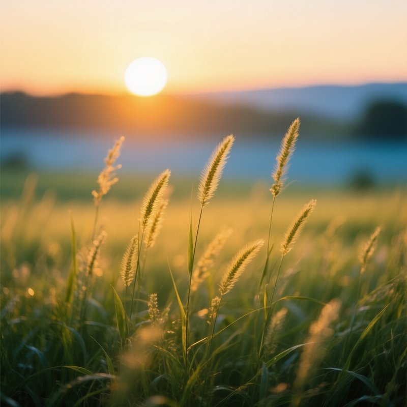 Grass At Sunset Sunset Grass
