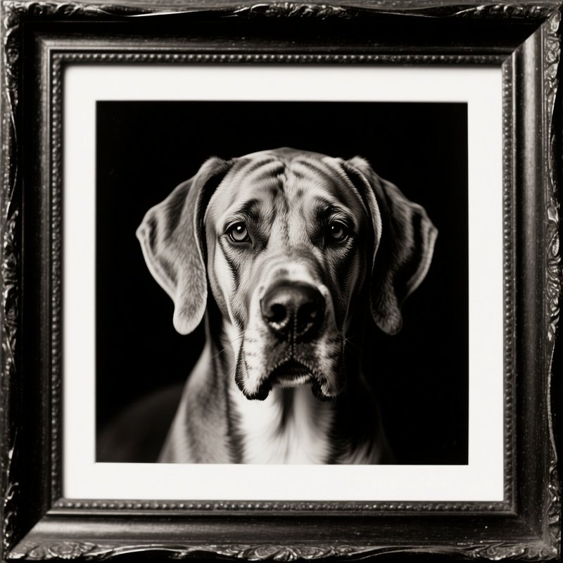 Great Dane Head Through Photographic Frame
