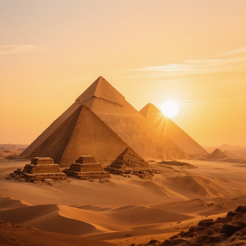 Great Pyramids At Sunrise