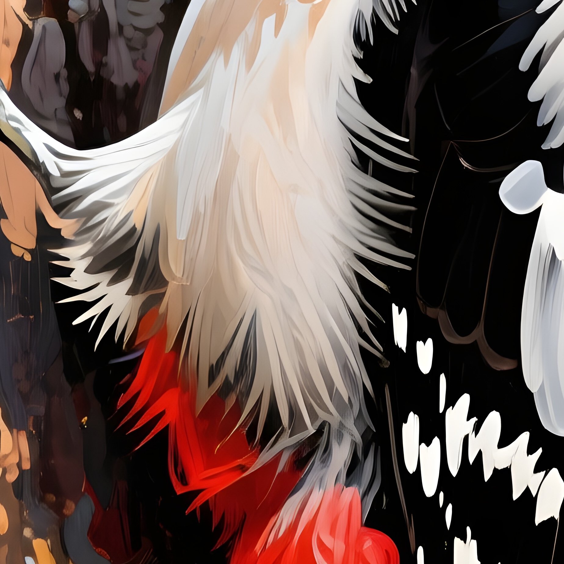 Great Spotted Woodpecker Impasto Tree Trunk - Full Resolution Quality Preview