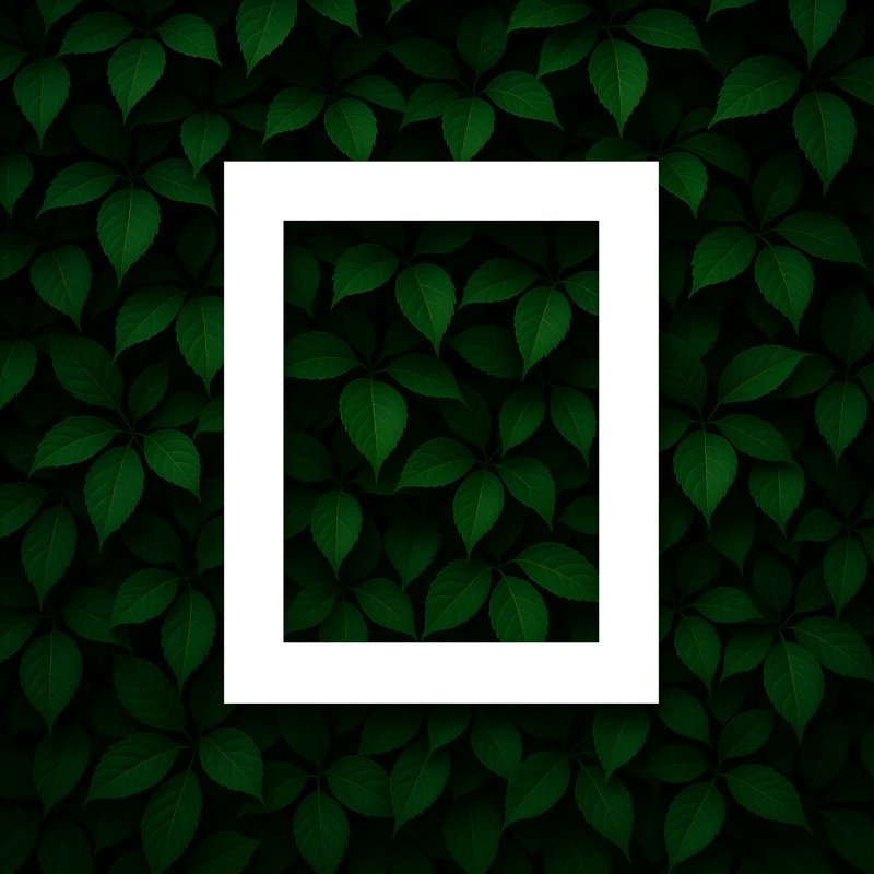Green Leaves With A White Frame Overlay Nature Leaves