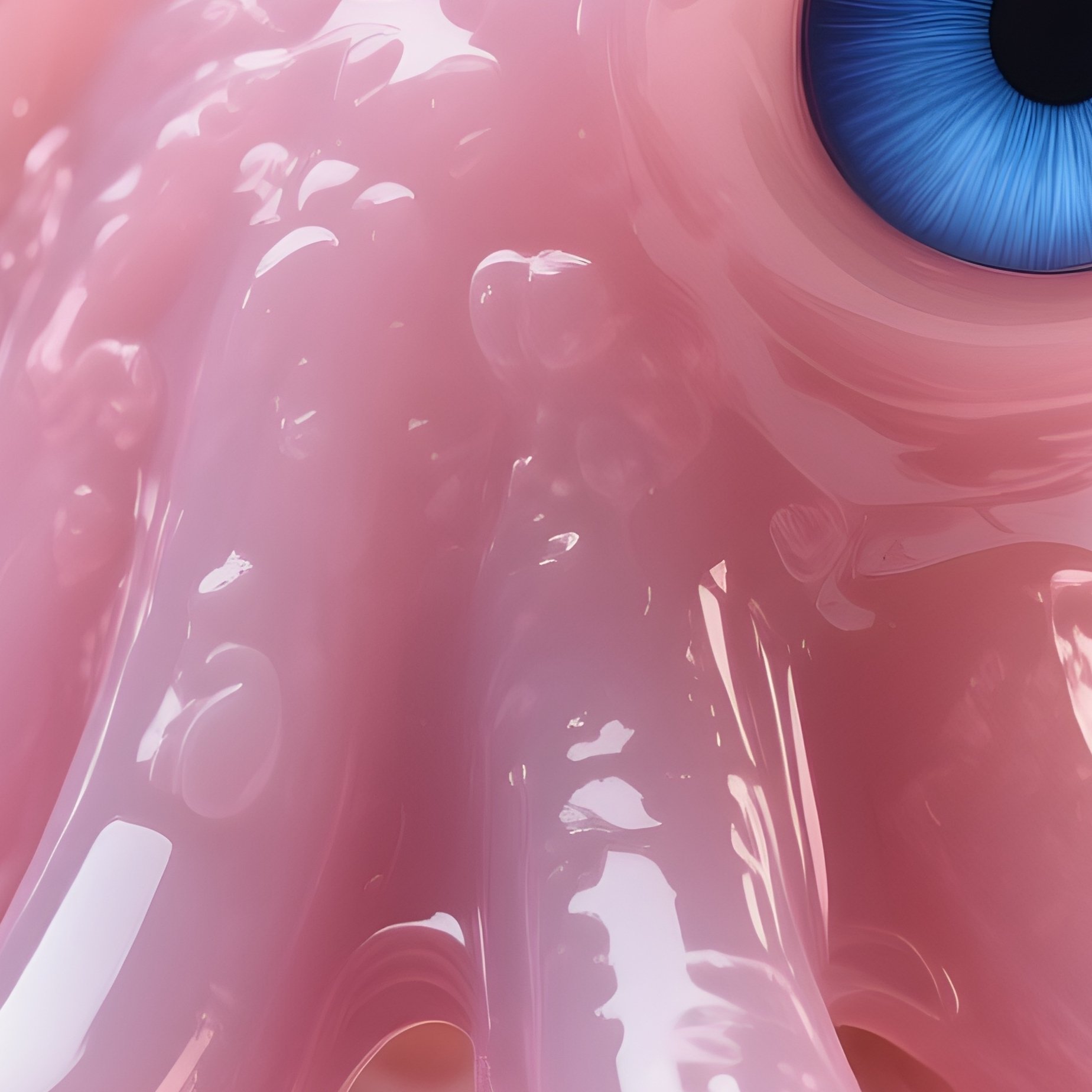 Grimpoteuthis Octopus – Soft Pink Gelatinous Form With Deep Blue Eyes. - Full Resolution Quality Preview