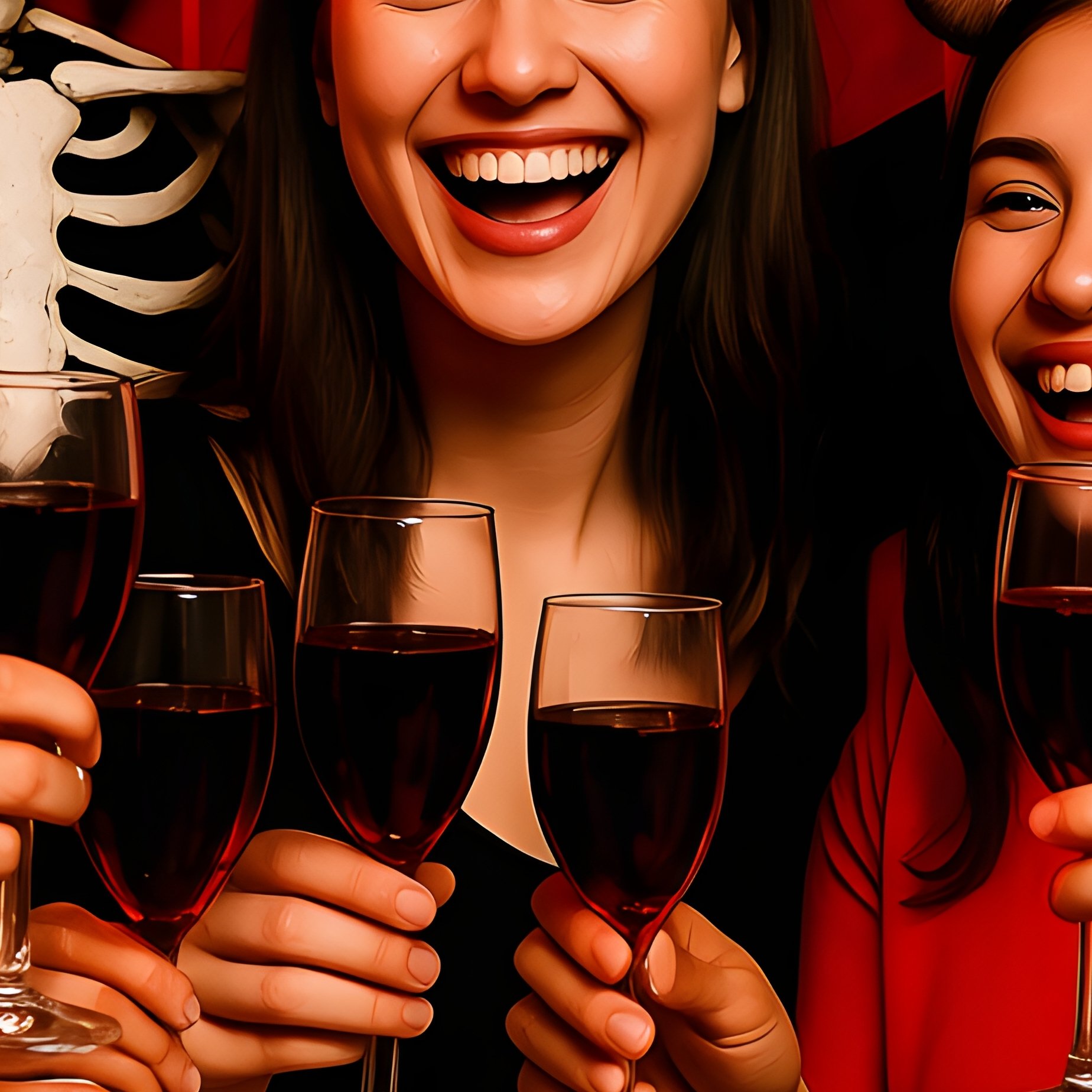 Group Of People In Costumes Celebrating Halloween Costume Party - Full Resolution Quality Preview