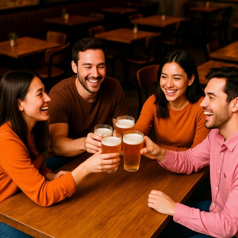 Group Of People Toasting At A Bar Social Gathering Friendship