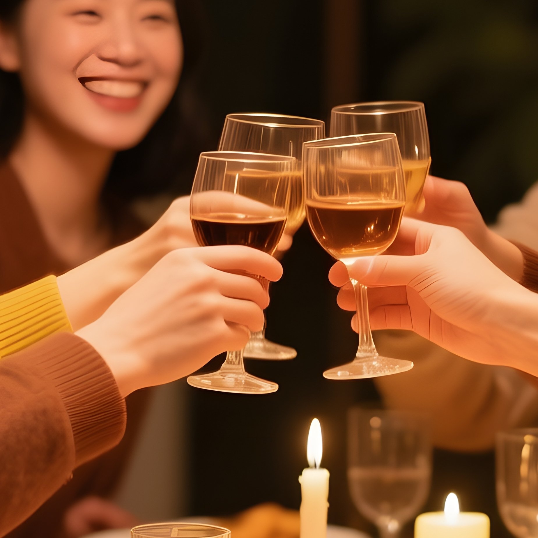 Group Of People Toasting At A Dinner Table Dinner Toast - Full Resolution Quality Preview