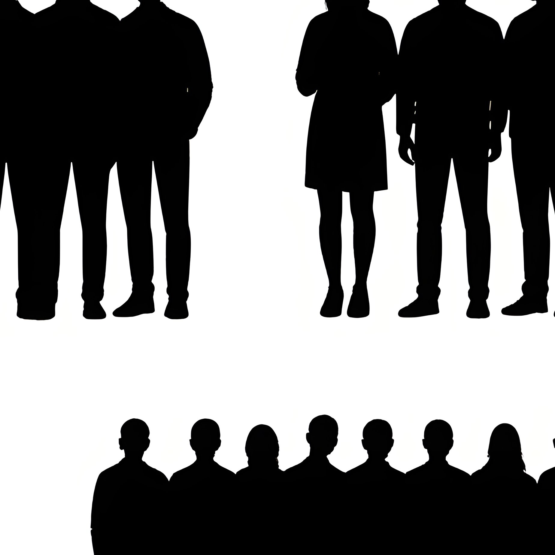 Groups Of People Represented By Silhouettes Silhouette People - Full Resolution Quality Preview