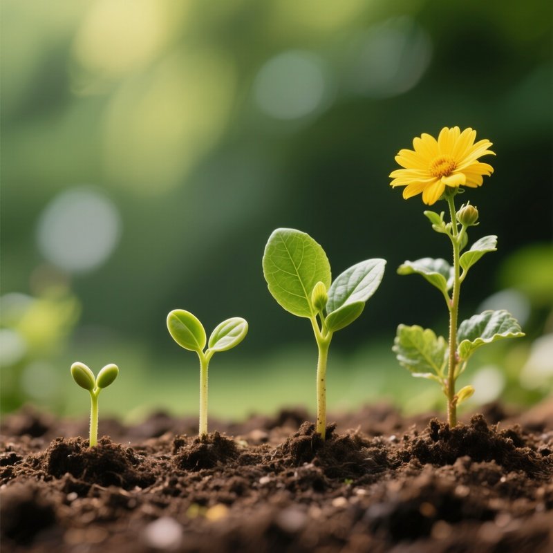 Growth Stages Of A Plant From Seedling To Flower Growth Nature