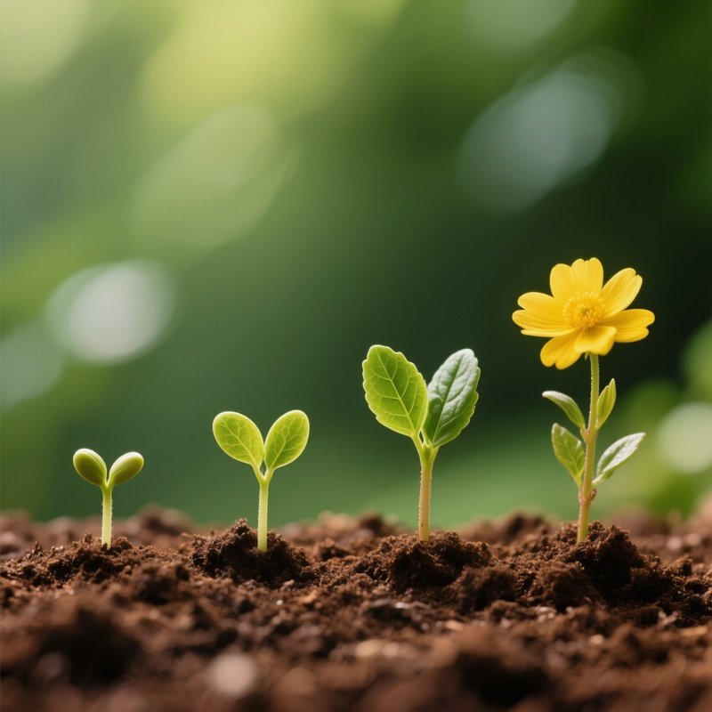 Growth Stages Of A Plant From Seedling To Flower Growth Nature