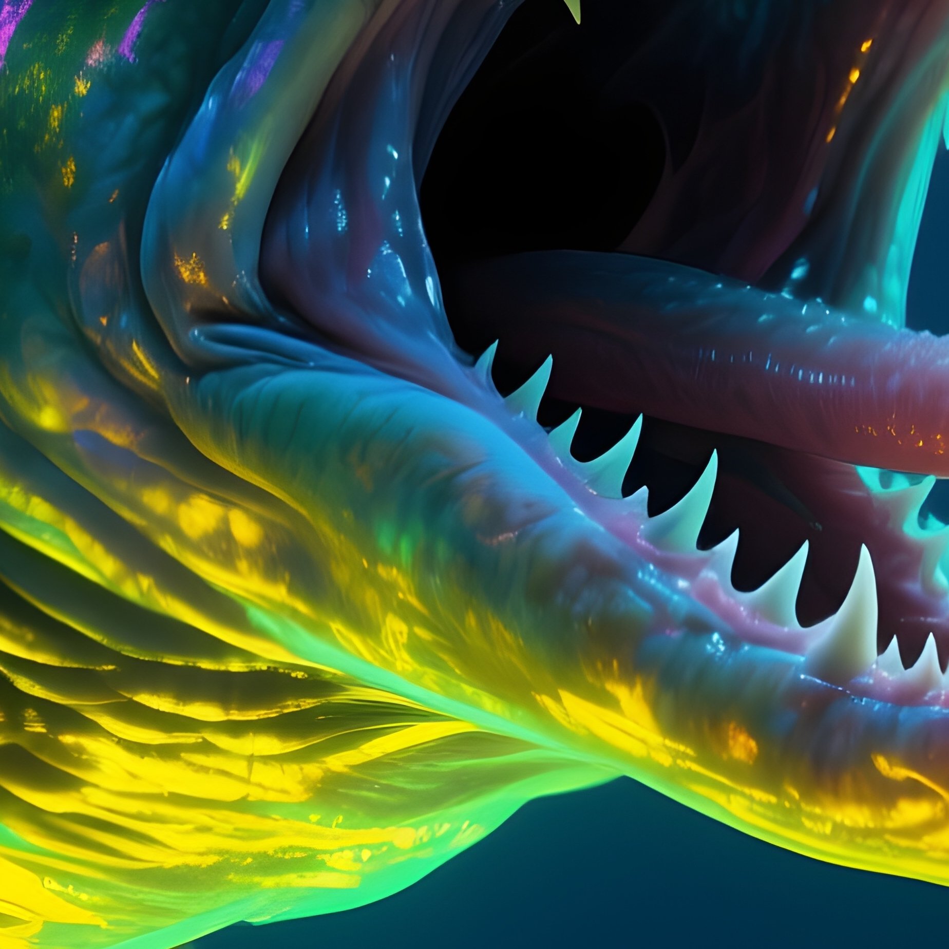 Gulper Eel Opening Mouth Science Fiction Image - Full Resolution Quality Preview