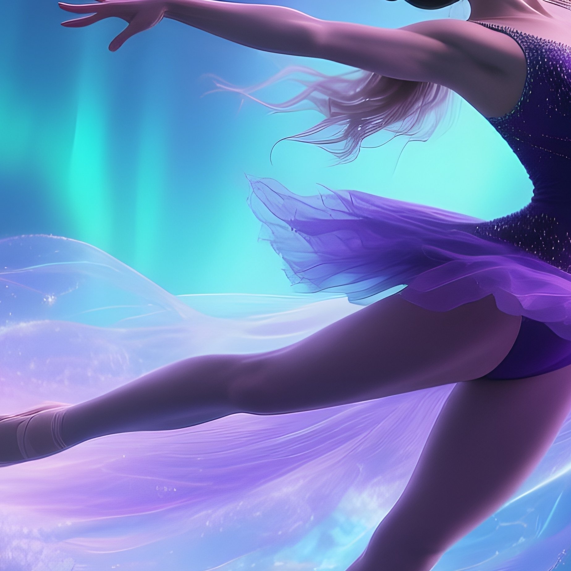 Gymnast Celeste Wave Midair Aurora Sky Fantasy - Full Resolution Quality Preview
