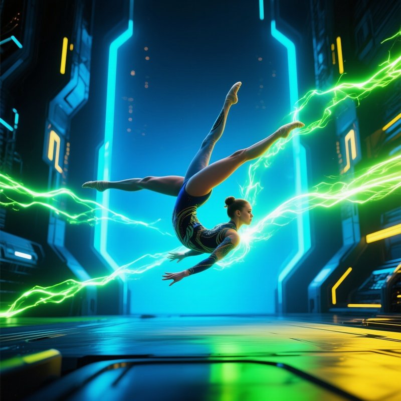 Gymnast Vega Spin Science Fiction Mid Air