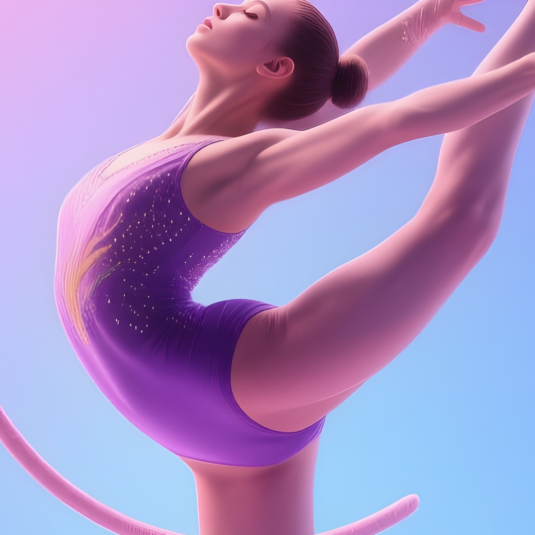 Gymnast Vega Spin Surreal Mid Air - Full Resolution Quality Preview