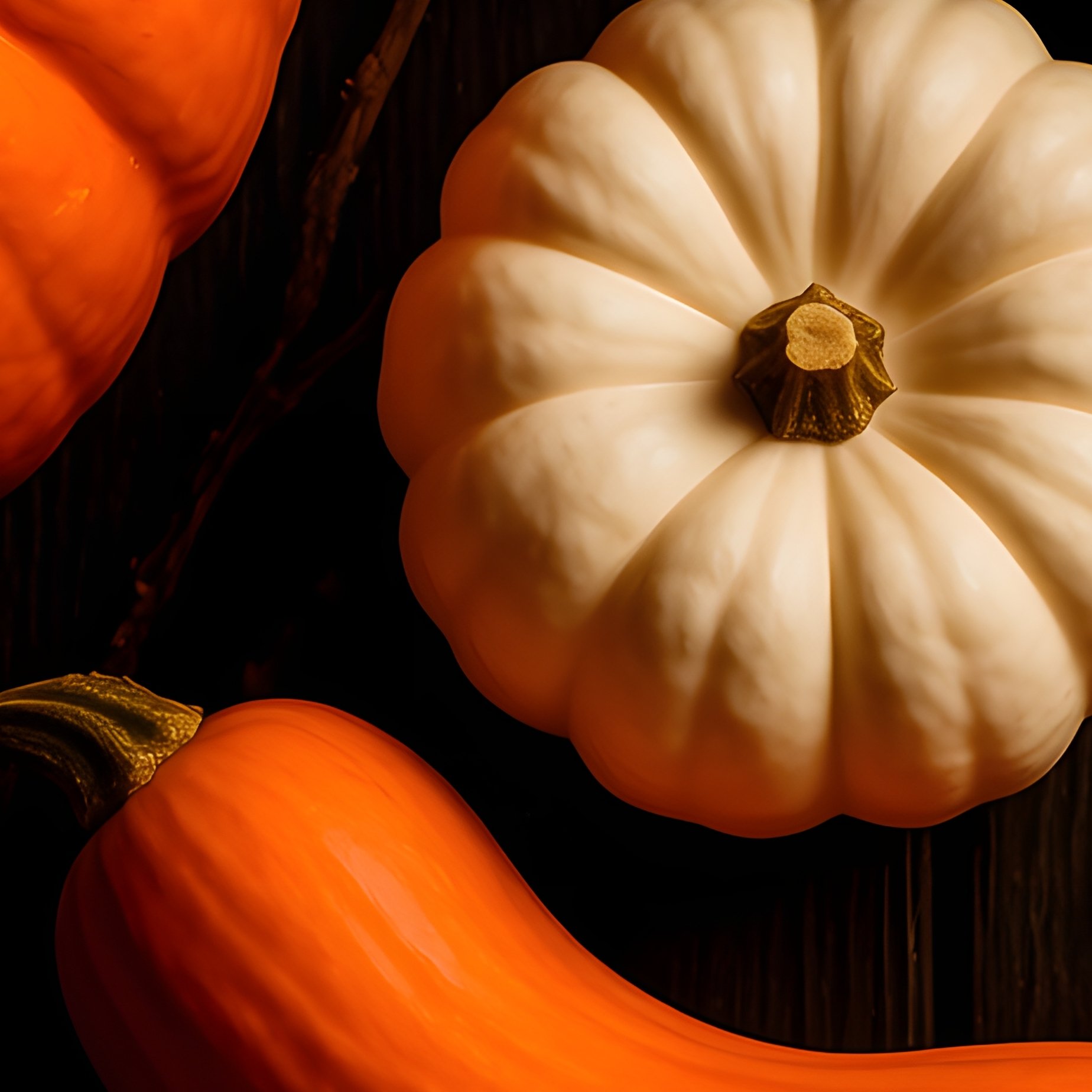 Halloween Themed Arrangement Of Pumpkins And Decorations - Full Resolution Quality Preview