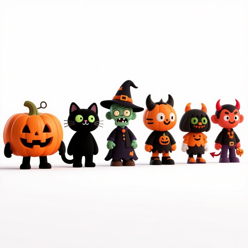 Halloween Themed Characters Halloween Cartoon