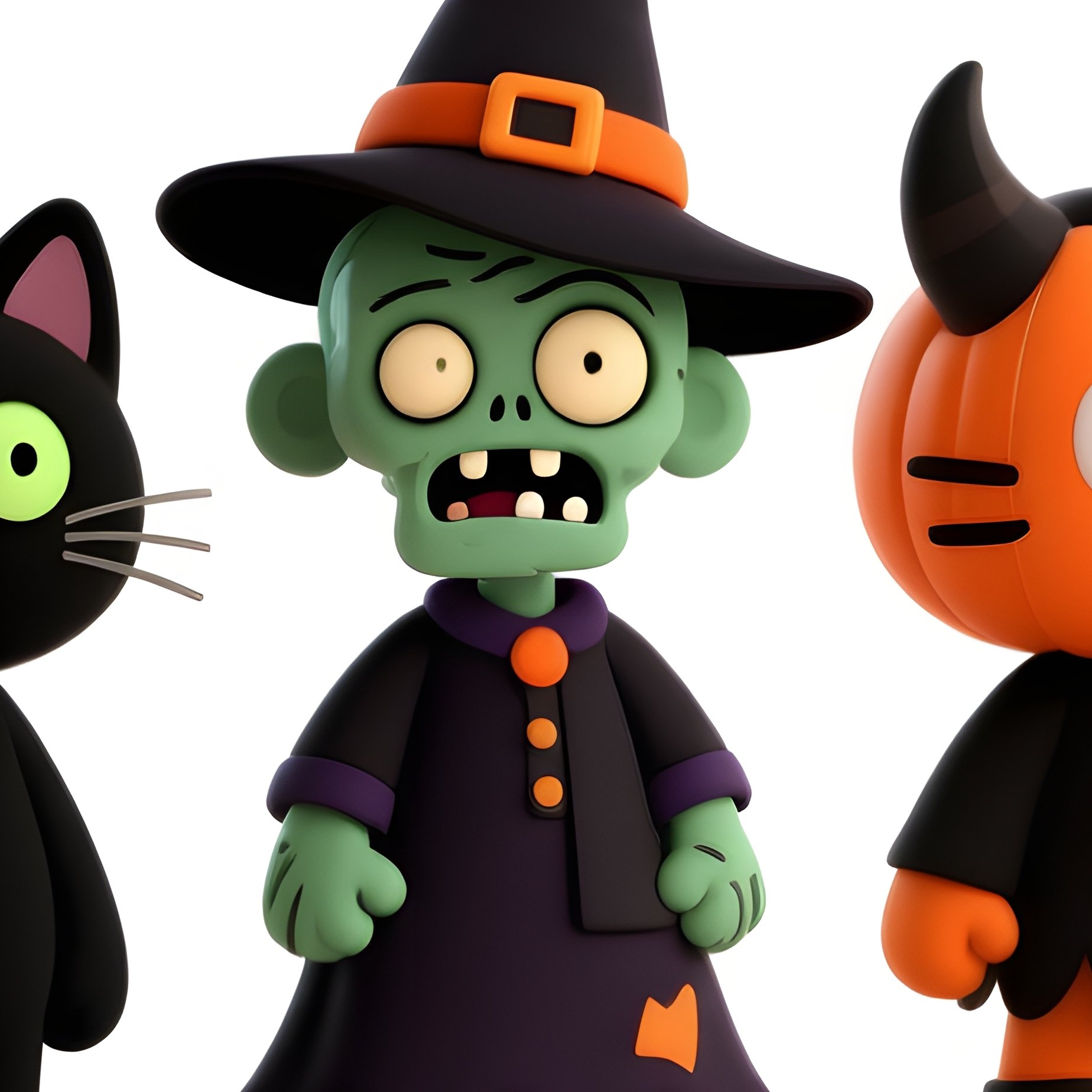 Halloween Themed Characters Halloween Cartoon - Full Resolution Quality Preview