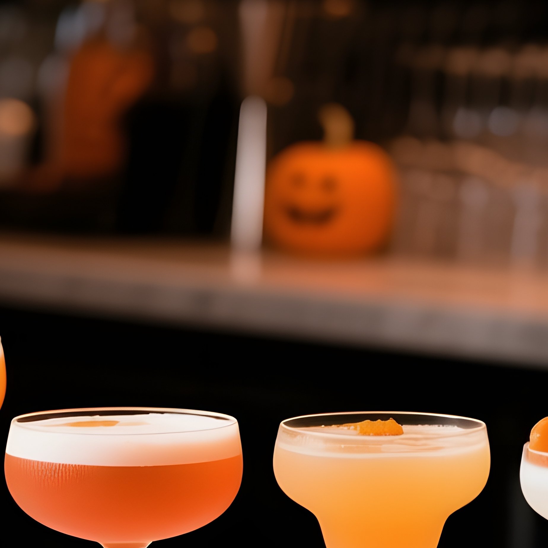 Halloween Themed Cocktails On A Bar Counter Halloween Cocktails - Full Resolution Quality Preview