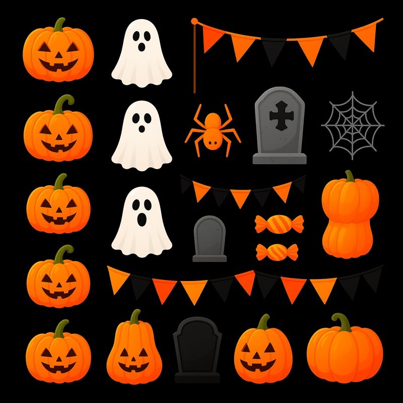 Halloween Themed Elements Halloween Icons
