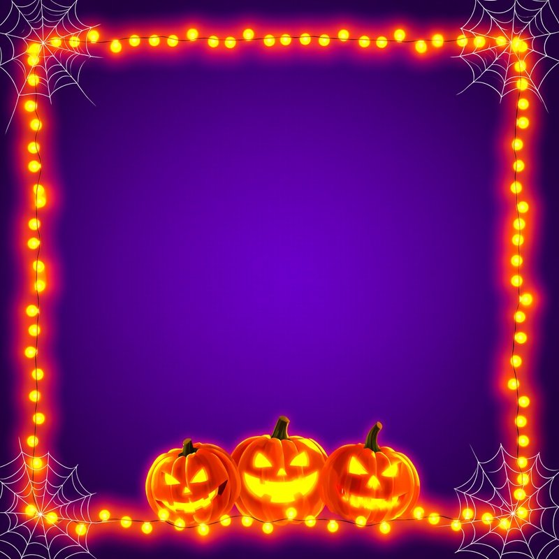 Halloween Themed Frame With Pumpkins Halloween Pumpkin
