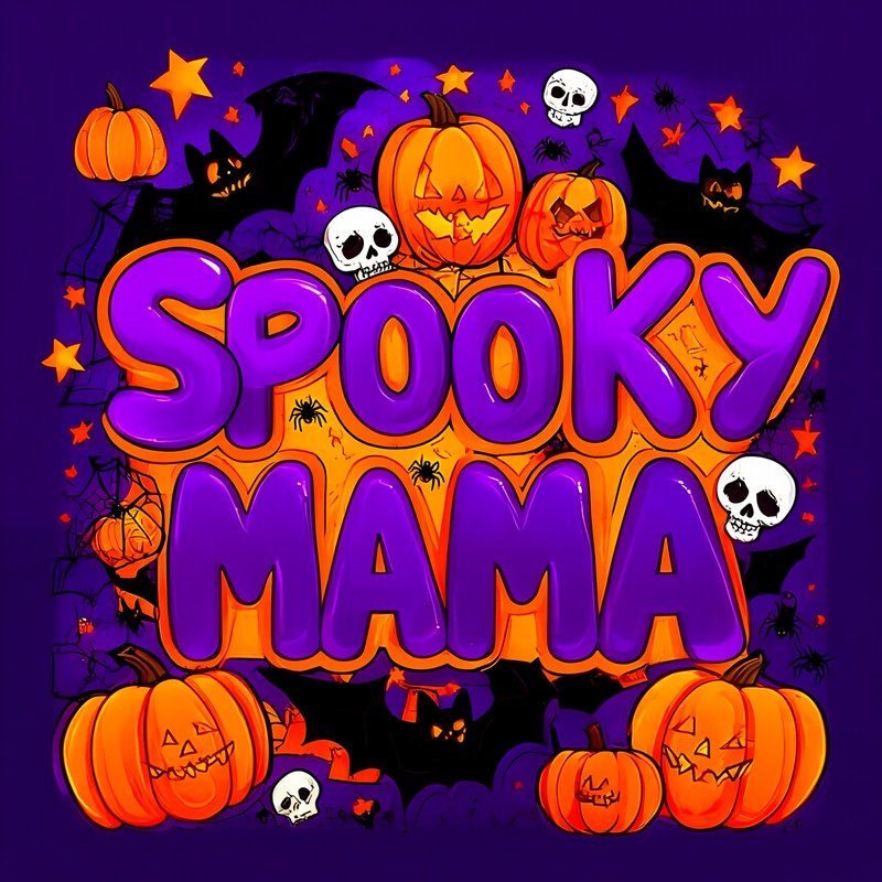 Halloween Themed Graphic Design Centered Around The Phrase Spooky